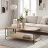 Couchtisch 110x60cm Eiche Optik Rechteckig - Design Sofatisch Metall - Wohnzimmertisch Ablage - Loungetisch Stauraum - Beistelltisch Kaffeetisch Bild 2