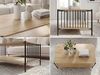 Couchtisch 110x60cm Eiche Optik Rechteckig - Design Sofatisch Metall - Wohnzimmertisch Ablage - Loungetisch Stauraum - Beistelltisch Kaffeetisch Bild 5