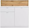Vente-unique - LAMONIA Barmöbel Holz, Platte BeigeWeiß - B 50 cm x H 115 cm x L 120 cm Bild 3