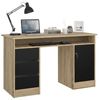 Dmora - Schreibtisch Carine, Mehrzweckschreibtisch, Bürotisch für PC, Eckschreibtisch, 126x55 h76 cm, Eiche und Schwarz Bild 3