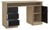 Dmora - Schreibtisch Carine, Mehrzweckschreibtisch, Bürotisch für PC, Eckschreibtisch, 126x55 h76 cm, Eiche und Schwarz Bild 5