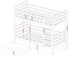 Kids Collective Etagenbett Hochbett 90x200 mit 2 Schubladen Kinderbett mit Rausfallschutz, in weiß, Funktionsbett, mit zwei Matratzen, Vollholz massiv Bild 3