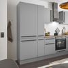 Stella Trading Denver Einbauschrank für Kühlschrank in Grau - Geräumiger Hochschrank Küchenschrank mit viel Stauraum - 60 x 211 x 57 cm (B/H/T) Bild 2