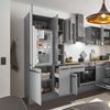 Stella Trading Denver Einbauschrank für Kühlschrank in Grau - Geräumiger Hochschrank Küchenschrank mit viel Stauraum - 60 x 211 x 57 cm (B/H/T) Bild 3