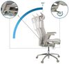 hjh OFFICE Profi Bürostuhl DYNAFIT II G Netz ergonomischer Drehstuhl mit Flexibler Lordosenstütze, Hellgrau, 652281 Bild 4