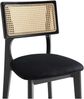 Vente-unique - CALENYA Stuhl Samt SchwarzBeige - B 48 cm x H 85,5 cm x L 50,5 cm Bild 5