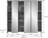 furnling Badezimmerspiegelschrank Guido 3 Spiegeltüren, 9 Fächer, großzügiger Stauraum für Badutensilien Bild 3