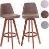 2er-Set Barhocker HWC-C43, Barstuhl Tresenhocker, Holz Textil drehbar ~ Vintage braun, helle Beine Bild 5