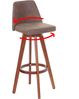2er-Set Barhocker HWC-C43, Barstuhl Tresenhocker, Holz Textil drehbar ~ Vintage braun, helle Beine Bild 3