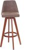 2er-Set Barhocker HWC-C43, Barstuhl Tresenhocker, Holz Textil drehbar ~ Vintage braun, helle Beine Bild 4