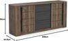 Demeyere Sideboard, Dunkles Holz und Schwarz, 200 x 90 x 45 cm Bild 2