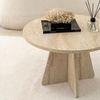 Elegant Coffee Table, 60 cm Diameter, 40 cm Height | 100% Melamine Coated Particle Board, 18 mm Thick | Stylish Travertine Marble Finish for Modern Living Spaces Bild 5