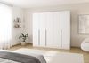 Rauch Möbel Alabama, Kleiderschrank, Garderobenschrank, 5-türig, Zubehör Classic, 3 Kleiderstangen, 6 Einlegeböden, Farbe Weiß, Griff Grau metallic, 226 x 210 x 54 cm Bild 2