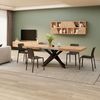 MOBILI FIVER, Ausziehbarer Tisch Emma 160, rustikale Eiche mit schwarzen X-Beinen, Laminiert/Eisen, Made in Italy Bild 2