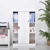 HOMCOM Aktenschrank, Büroschrank mit Türen, großer Bürocontainer mit 3 Regal und 2 Fächern, Aufbewahrungsschrank, E1 Spanplatte, Weiß, 80 x 40 x 120 cm Bild 2