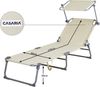 Casaria 'Hawaii' Sonnenliege mit verstellbarem Sonnendach, beige Bild 3