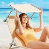 Casaria 'Hawaii' Sonnenliege mit verstellbarem Sonnendach, beige Bild 5