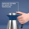 Emsa Isolierkanne Soft Grip, 1 l, (1-St), Quick Tip Verschluss, rutschfester Halt, 12 h heiß, 24 h kalt Bild 3