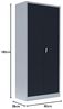 Stahl-Aktenschrank Metallschrank abschließbar Büroschrank Stahlschrank Lichtgrau/Anthrazit 1800 x 800 x 383 mm 530338 Bild 3