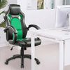 BAKAJI Sportsessel, Bürostuhl, 4 Räder, 360° drehbar, Modell Racer Gaming, extra luxuriös, aus Kunstleder, Schwarz und Stoff (Grün) Bild 2
