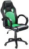 BAKAJI Sportsessel, Bürostuhl, 4 Räder, 360° drehbar, Modell Racer Gaming, extra luxuriös, aus Kunstleder, Schwarz und Stoff (Grün) Bild 4