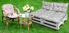 Amilian Stuhlkissen - Bankauflage - Gartenbankauflage - 80x120cm + 2 x 40x60cm, 3er Set - Gartenbankauflage - Pallettensitzkissen - Bankkissen Bild 5