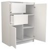 Home Collective Kommode schmal in weiß, Highboard Sideboard Mehrzweckschrank Schrank, mit 2 Schubladen und 2 Türen, 70x97x40cm Bild 4