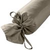 Mako Satin / Baumwollsatin Nackenrollen Bezug uni / einfarbig braun 15x40 cm mit Bändern Bild 2