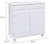 Dmora Sideboard mit 2 Türen und 2 Schubladen aus weiß wasserlackierter massiver Kiefer Bild 2