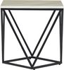 Beistelltisch weiß / schwarz Marmor Optik quadratisch 50x50 cm MALIBU Bild 4
