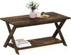 Furinno Modern Schlichter Couchtisch mit gekreuzten Beinen, Bernsteinkiefer Bild 1