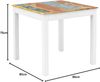 Esstisch Holz massivum Perth 80x80 cm quadratisch recyceltes Hartholz weiß bunt Shabby Chic Landhausstil Küchentisch Esszimmermöbel Bild 2