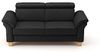CAVADORE 3-Sitzer-Sofa Ammerland in Echtleder / Landhaus-Sofa mit Federkern + Kopfteilverstellung / 186 x 84 x 93 / Leder Schwarz Bild 5
