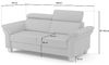 CAVADORE 3-Sitzer-Sofa Ammerland in Echtleder / Landhaus-Sofa mit Federkern + Kopfteilverstellung / 186 x 84 x 93 / Leder Schwarz Bild 3