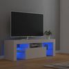 vidaXL TV Schrank mit LED-Leuchten Lowboard Fernsehschrank Fernsehtisch Sideboard HiFi-Schrank TV Möbel Tisch Board Weiß 120 x 35 x 40 cm Bild 2