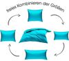 Bettwaesche-mit-Stil Mako-Satin / Baumwollsatin Bettwäsche uni / einfarbig türkis Kissenbezug 70x90 cm Bild 4