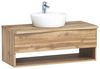 Lomadox Badmöbel-Set KAHLA-03, (Spar-Set, 5-St), Eiche Baumkantenoptik Spiegelschrank und Waschbecken 216/200/52 cm Bild 3