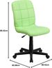 Flash Furniture Bürostuhl mit mittlerer Rückenlehne, gesteppt, Vinyl, drehbar, Stahl, Grün, 58,42 x 55,88 x 22,86 cm Bild 3