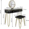 Schminktisch Grace Schwarz 100 cm mit LED Beleuchtung und Hocker Vicco Bild 3