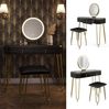 Schminktisch Grace Schwarz 100 cm mit LED Beleuchtung und Hocker Vicco Bild 2