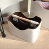 wohnfreuden Aufbewahrungsbox Zeitungsständer aus Stoff mit Teakholz 30 cm Bild 2