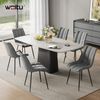 WOLTU 4 x Esszimmerstühle 4er Set Esszimmerstuhl Küchenstuhl Polsterstuhl Design Stuhl mit Rückenlehne, mit Sitzfläche aus Samt, Gestell aus Metall, Hellgrau, BH142hgr-4 Bild 2