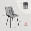 WOLTU 4 x Esszimmerstühle 4er Set Esszimmerstuhl Küchenstuhl Polsterstuhl Design Stuhl mit Rückenlehne, mit Sitzfläche aus Samt, Gestell aus Metall, Hellgrau, BH142hgr-4 Bild 3