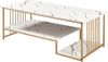 Couchtisch Klibro 120x60x42 cm Marmoroptik, weiß/Goldfarben [en. casa] Bild 4