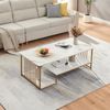 Couchtisch Klibro 120x60x42 cm Marmoroptik, weiß/Goldfarben [en. casa] Bild 3