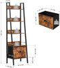 FurnitureR Leiter Bücherregal, Industrielle Aufbewahrungsregal, 5-Tier Display Offenes Regal mit Schublade für Wohnzimmer Schlafzimmer Home Office Küche Garten, 42.5 x 29 x 141CM, Braun Bild 3
