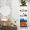 FurnitureR Leiter Bücherregal, Industrielle Aufbewahrungsregal, 5-Tier Display Offenes Regal mit Schublade für Wohnzimmer Schlafzimmer Home Office Küche Garten, 42.5 x 29 x 141CM, Braun Bild 5