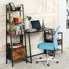 FurnitureR Leiter Bücherregal, Industrielle Aufbewahrungsregal, 5-Tier Display Offenes Regal mit Schublade für Wohnzimmer Schlafzimmer Home Office Küche Garten, 42.5 x 29 x 141CM, Braun Bild 4
