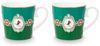 PiP Studio Becher Love Birds Medallion Emerald-Green Henkelbecher Large 0,25l Set2, Porzellan Bild 3