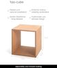 Tojo Cube | Nachttisch | 35 x 35 x 35 cm | Beistelltisch aus Buche multiplex | Geölte Oberfläche | Eckige Nachtkommode | Nachtkonsole aus Holz in würfelform | Bild 3